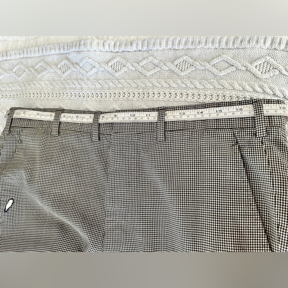 1970s Houndstooth Wool Trousers: Vintage High Waist Pants W36 L28 - Picture 13 of 16